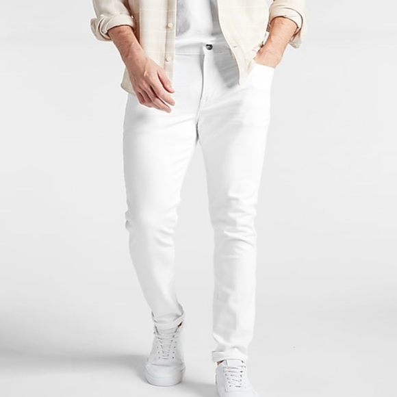 5 PAIRS Men's 31 X 30 Skinny Jeans from Express: 4 black & 1 wt. pair LIKE NEW! - Picture 10 of 10